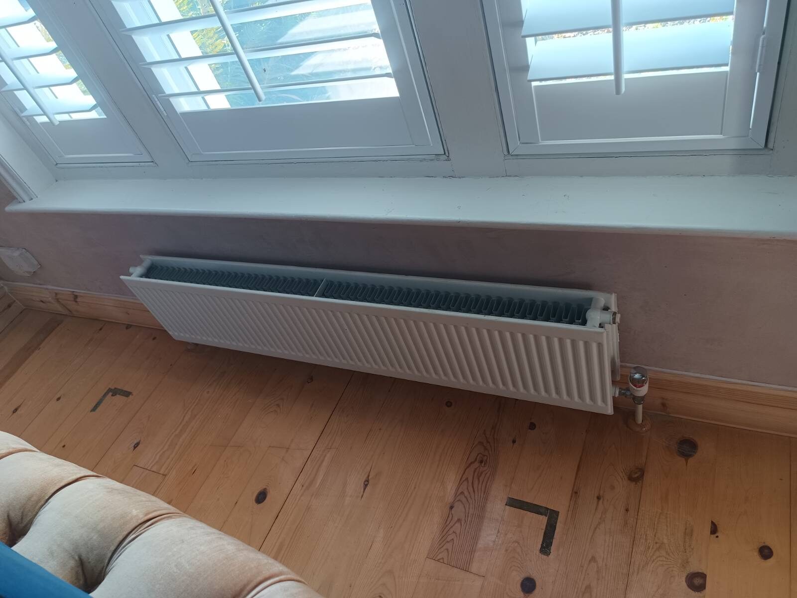 Completed damp re-plastering at a Poole home
