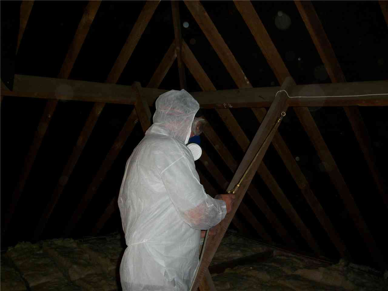 Damp-proof course injection set up on site
